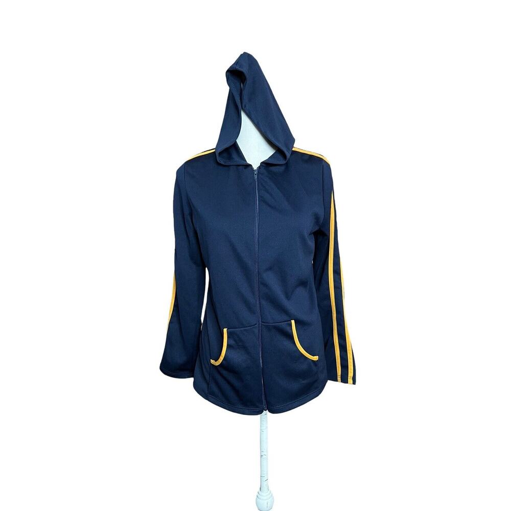 absolute energy mens size xl Hooded jacket navy blue full zip 2 line